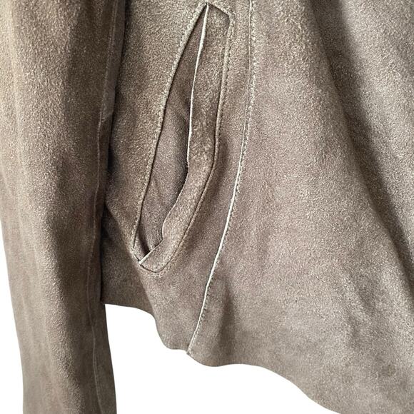 Freaky National Leather Cotton Lined Moto Biker Jacket Brown size small - Picture 2 of 11